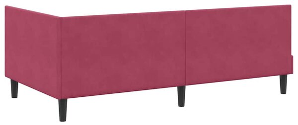 Kutni okvir kreveta Vinska crvena 80 cm x 200 cm Baršun - Crvena / 80 cm x 200 cm