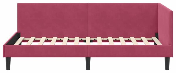 Kutni okvir kreveta Vinska crvena 80 cm x 200 cm Baršun - Crvena / 80 cm x 200 cm