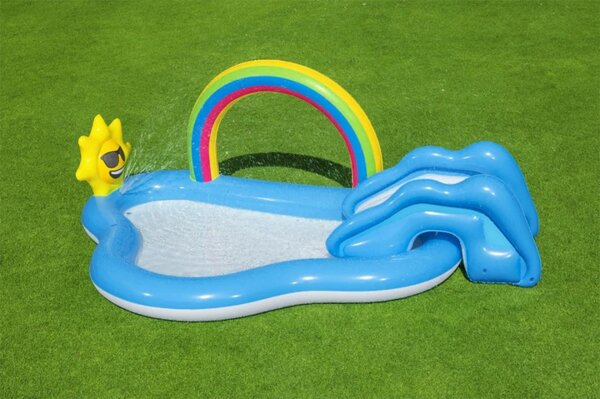 Napuhano igralište za vrt Sunny Rainbow 257x145x91cm BESTWAY + tobogan