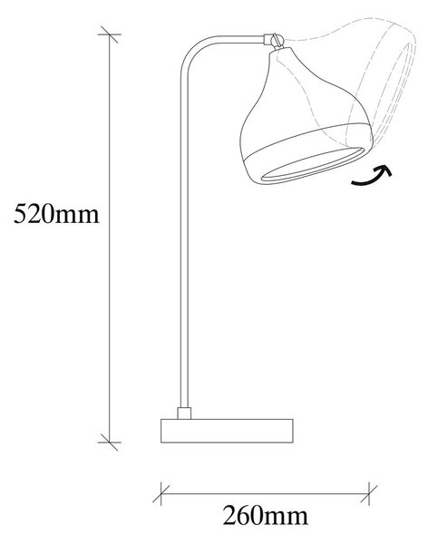 Opviq Stolna lampa YILL bijelo- zlatna, metal, 17 x 26 cm, visina 52 cm, promjer sjenila 17 cm, visina 16 cm, duljina kabla 200 cm, E27 40 W, Yıldo - 6897