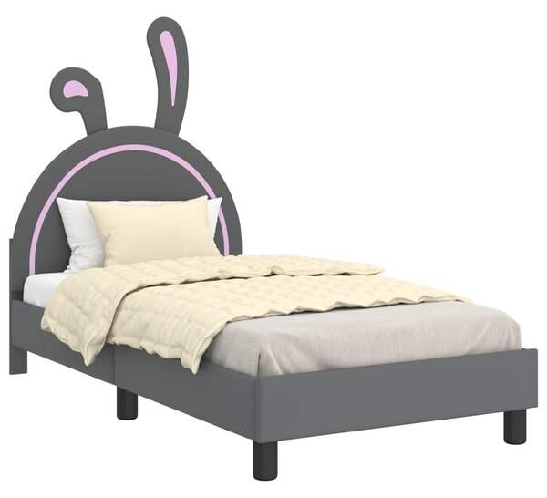 Krevet za djecu s uzglavljem Svijetlo siva 80 x 160 cm PU - Svjetlosiva / 80 x 160 cm