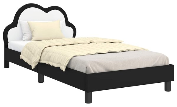 Krevet za djecu s uzglavljem Crna 80 x 200 cm PU - Crna / 80 x 200 cm