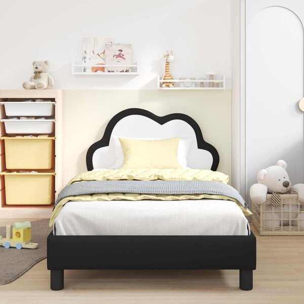 Krevet za djecu s uzglavljem Crna 80 x 200 cm PU - Crna / 80 x 200 cm