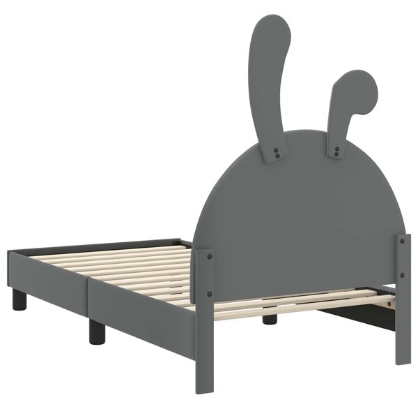 Krevet za djecu s uzglavljem Svijetlo siva 80 x 160 cm PU - Svjetlosiva / 80 x 160 cm