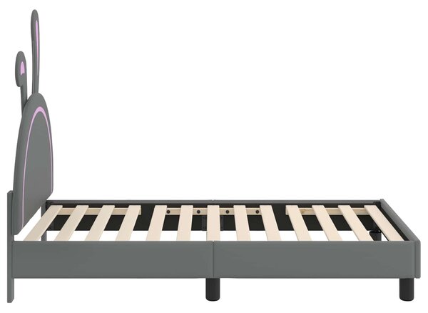 Krevet za djecu s uzglavljem Svijetlo siva 80 x 160 cm PU - Svjetlosiva / 80 x 160 cm
