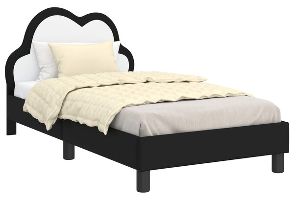 Krevet za djecu s uzglavljem Crna 80 x 160 cm PU - Crna / 80 x 160 cm