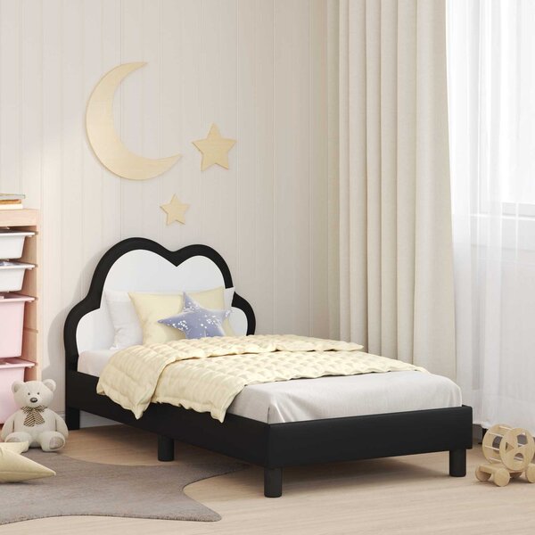 Krevet za djecu s uzglavljem Crna 80 x 160 cm PU - Crna / 80 x 160 cm