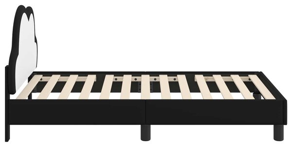 Krevet za djecu s uzglavljem Crna 80 x 160 cm PU - Crna / 80 x 160 cm