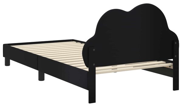 Krevet za djecu s uzglavljem Crna 80 x 200 cm PU - Crna / 80 x 200 cm