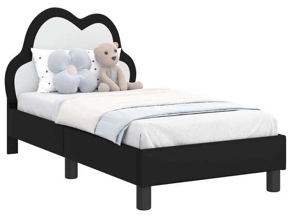 Okvir kreveta za malu djecu s naslonom Crna 70 x 140 cm PU - Crna / 70 x 140 cm