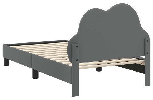 Krevet za djecu s uzglavljem Svjetlosiva 80 x 160 cm PU - Svjetlosiva / 80 x 160 cm