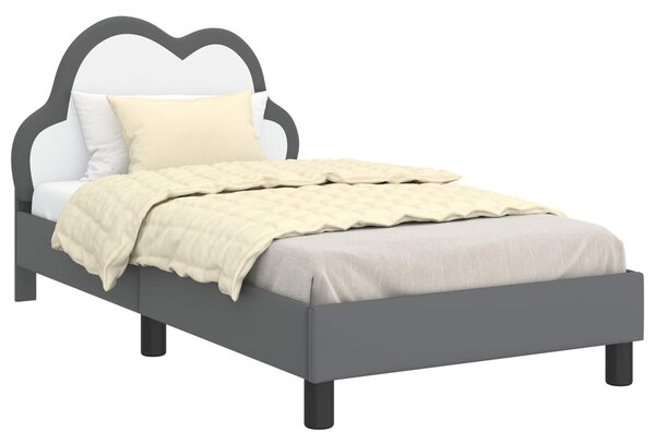 Krevet za djecu s uzglavljem Svjetlosiva 80 x 160 cm PU - Svjetlosiva / 80 x 160 cm