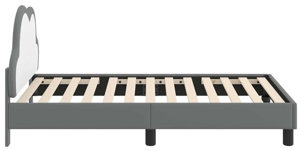 Krevet za djecu s uzglavljem Svjetlosiva 80 x 160 cm PU - Svjetlosiva / 80 x 160 cm