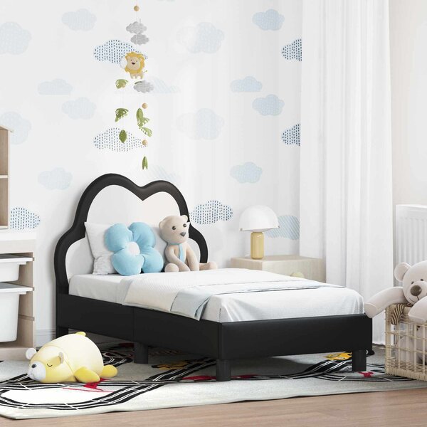 Okvir kreveta za malu djecu s naslonom Crna 70 x 140 cm PU - Crna / 70 x 140 cm
