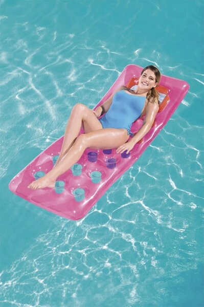 Napuhava madrac za plažu roza 188x71cm BESTWAY + prozirni prozor