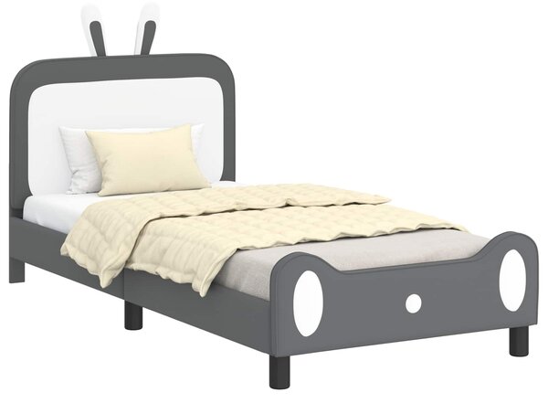 Krevet za djecu s uzglavljem Svjetlosiva 90 x 200 cm PU - Svjetlosiva / 90 x 200 cm