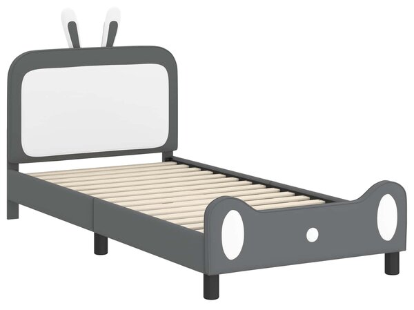 Krevet za djecu s uzglavljem Svjetlosiva 90 x 200 cm PU - Svjetlosiva / 90 x 200 cm