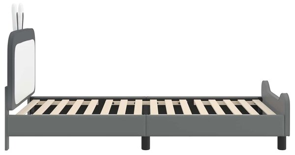 Krevet za djecu s uzglavljem Svjetlosiva 90 x 200 cm PU - Svjetlosiva / 90 x 200 cm