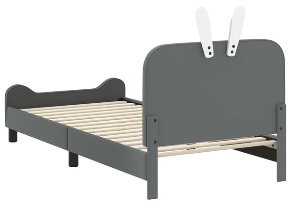 Krevet za djecu s uzglavljem Svjetlosiva 90 x 200 cm PU - Svjetlosiva / 90 x 200 cm