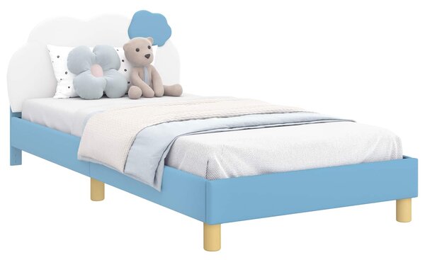 Krevet za djecu s uzglavljem Plava 90 x 200 cm PU - Plava / 90 x 200 cm