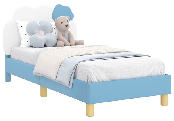 Krevet za djecu s uzglavljem Plava 80 x 160 cm PU - Plava / 80 x 160 cm