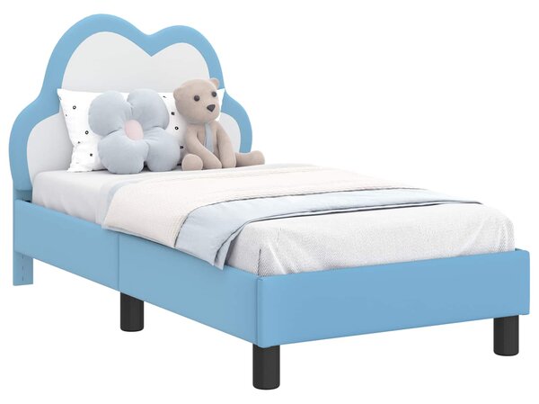 Okvir kreveta za malu djecu s naslonom Plava 70 x 140 cm PU - Plava / 70 x 140 cm