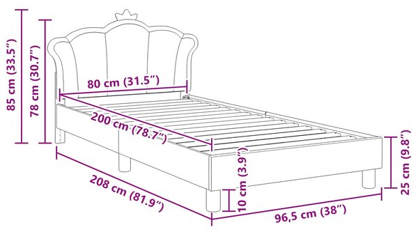 Krevet za djecu s uzglavljem Ružičasta 80 x 200 cm PU - Ružičasta / 80 x 200 cm