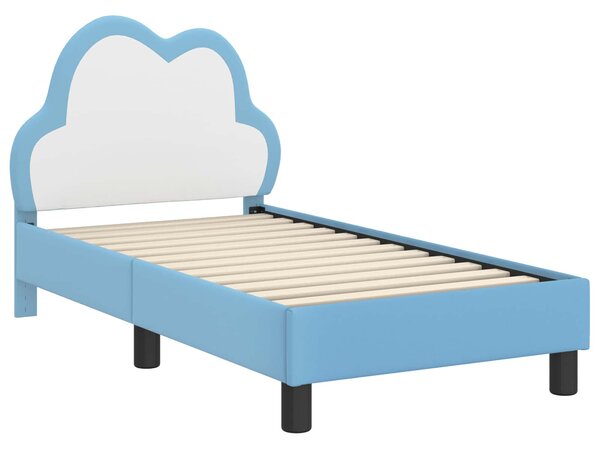 Okvir kreveta za malu djecu s naslonom Plava 70 x 140 cm PU - Plava / 70 x 140 cm