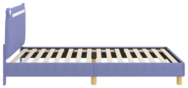 Krevet za djecu s uzglavljem Traper plava 90 x 200 cm Tkanina - Plava / 90 x 200 cm