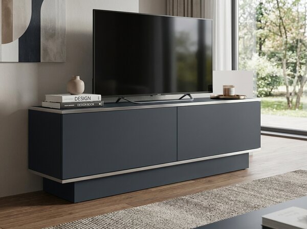TV komoda ALVIN 135 cm, antracit/srebrna