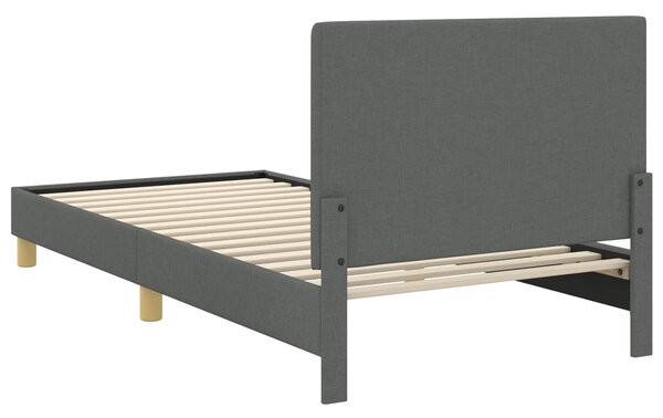 Krevet za djecu s uzglavljem Tamno siva 80 x 200 cm tkanina - Siva / 80 x 200 cm