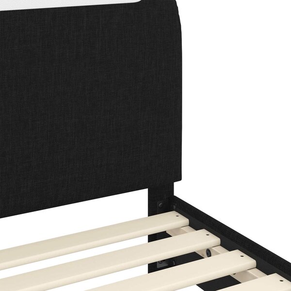 Okvir kreveta za malu djecu s naslonom Crna 70 x 140 cm Tkanina - Crna / 70 x 140 cm
