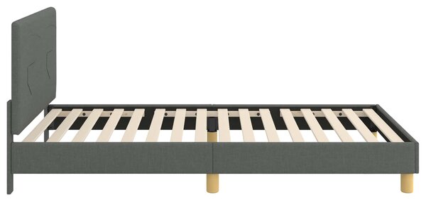 Krevet za djecu s uzglavljem Tamno siva 80 x 200 cm tkanina - Siva / 80 x 200 cm