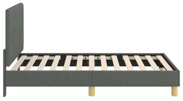 Krevet za djecu s uzglavljem Tamno siva 80 x 160 cm tkanina - Siva / 80 x 160 cm