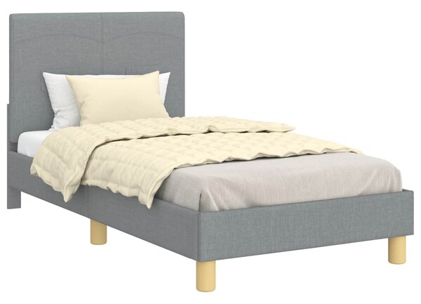 Krevet za djecu s uzglavljem Svijetlo siva 80 x 160 cm tkanina - Svjetlosiva / 80 x 160 cm