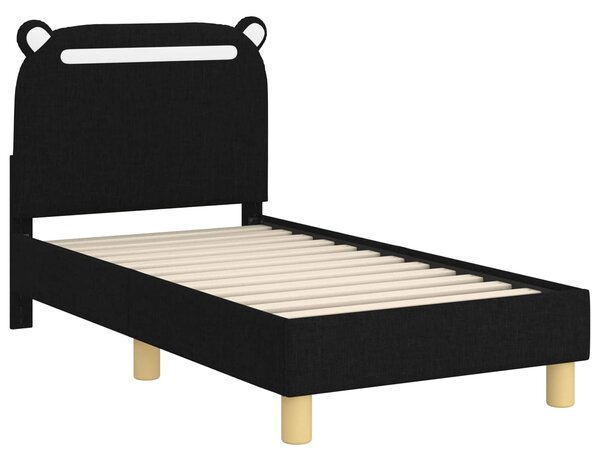 Okvir kreveta za malu djecu s naslonom Crna 70 x 140 cm Tkanina - Crna / 70 x 140 cm