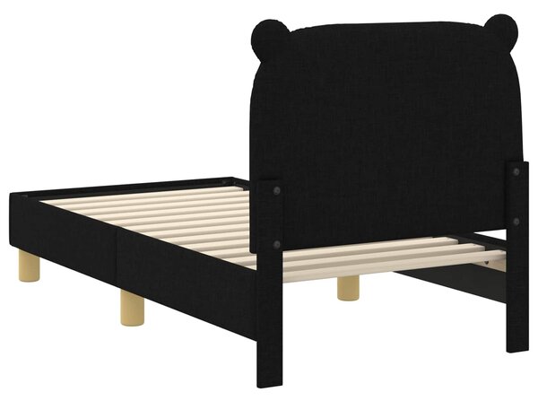 Okvir kreveta za malu djecu s naslonom Crna 70 x 140 cm Tkanina - Crna / 70 x 140 cm