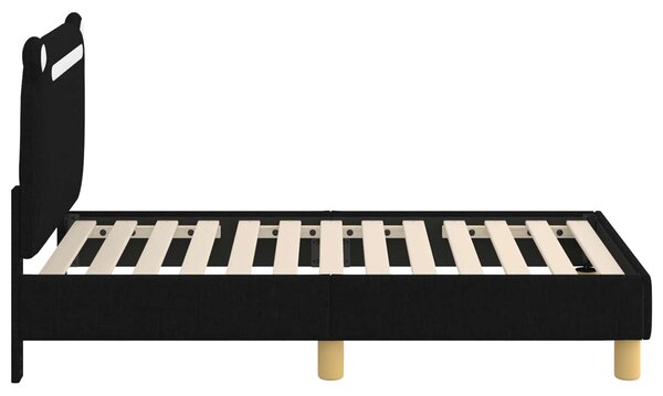 Okvir kreveta za malu djecu s naslonom Crna 70 x 140 cm Tkanina - Crna / 70 x 140 cm