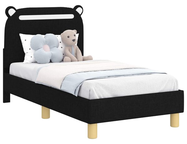 Okvir kreveta za malu djecu s naslonom Crna 70 x 140 cm Tkanina - Crna / 70 x 140 cm