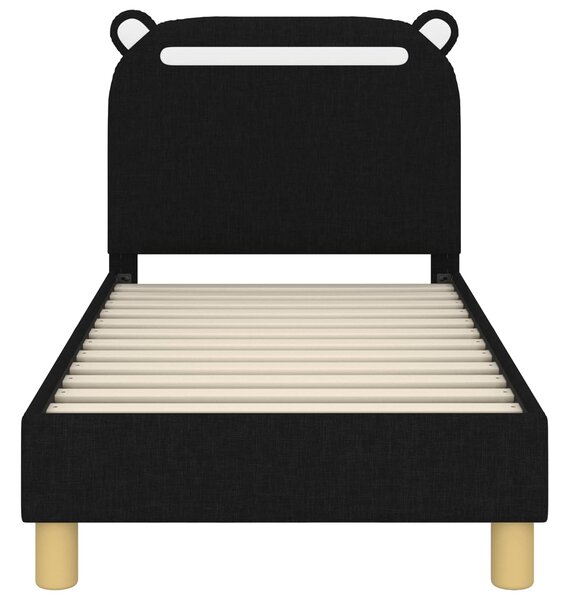 Okvir kreveta za malu djecu s naslonom Crna 70 x 140 cm Tkanina - Crna / 70 x 140 cm