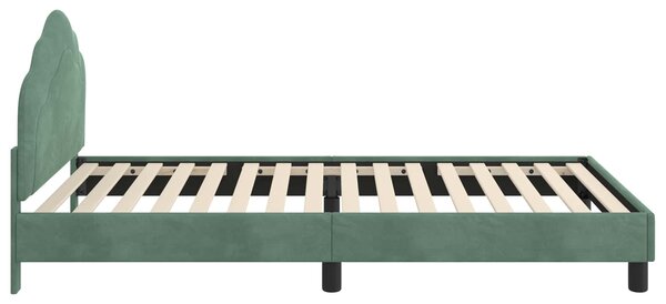 Krevet za djecu s uzglavljem Morska zelena 90 x 200 cm Baršun - Zelena / 90 x 200 cm