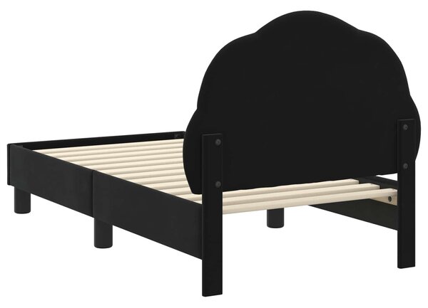 Okvir kreveta za malu djecu s naslonom Crna 70 x 140 cm Baršun - Crna / 70 x 140 cm