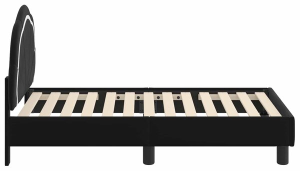 Okvir kreveta za malu djecu s naslonom Crna 70 x 140 cm Baršun - Crna / 70 x 140 cm