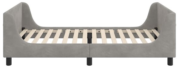 Krevet za djecu s uzglavljem Svjetlosiva 80 x 200 cm Baršun - Svjetlosiva / 80 x 200 cm