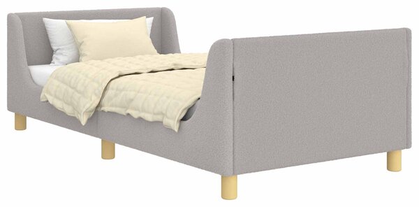 Krevet za djecu s uzglavljem Svjetlosiva 80 x 200 cm Bouclé - Svjetlosiva / 80 x 200 cm