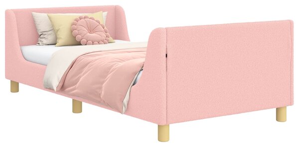 Krevet za djecu s uzglavljem Ružičasta 80 x 200 cm Bouclé - Ružičasta / 80 x 200 cm