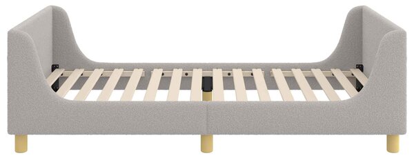 Krevet za djecu s uzglavljem Svjetlosiva 80 x 200 cm Bouclé - Svjetlosiva / 80 x 200 cm
