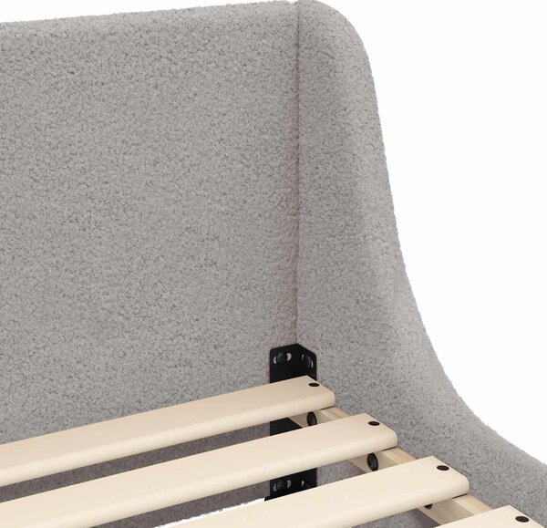 Krevet za djecu s uzglavljem Svjetlosiva 80 x 200 cm Bouclé - Svjetlosiva / 80 x 200 cm