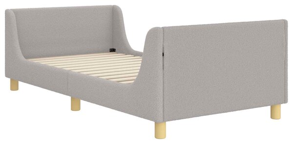 Krevet za djecu s uzglavljem Svjetlosiva 80 x 200 cm Bouclé - Svjetlosiva / 80 x 200 cm