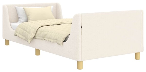 Krevet za djecu s uzglavljem Krem 90 x 190 cm Bouclé - Krem / 90 x 190 cm